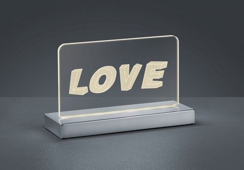 LOVE Trio - dekoratívne LED svetlo - 200mm - chróm, akryl