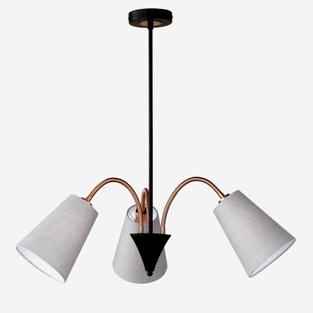 HOPPER Honsel - závesná lampa - bronz+čierny kov+textil