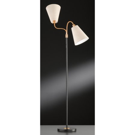 HOPPER Honsel - stojacia lampa - bronz+čierny kov+textil 