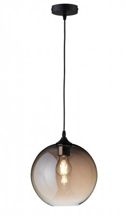 VILI Honsel - závesná lampa - čierny kov+jantárové sklo