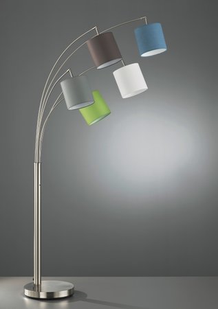ANNECY Honsel - stojacia lampa - textil+kov/nikel - 1800mm