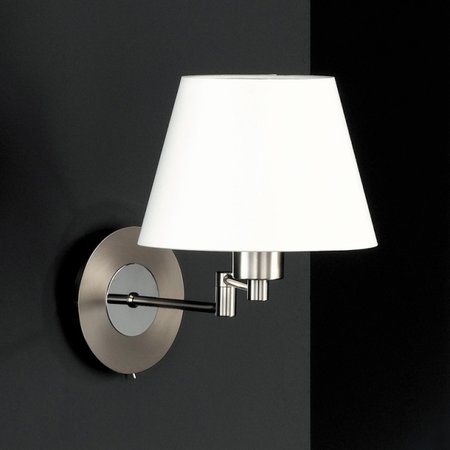 WIESBADEN Honsel - nástenná lampa - chróm/nikel+biely textil