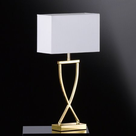 ANNI Honsel - lampa stolová - biely textil+mosadz - 510mm