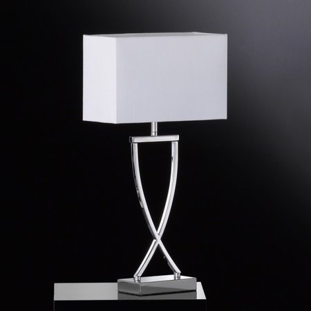 ANNI Honsel - lampa stolná - biely textil+chróm - 510mm