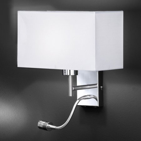 KEMPTEN Honsel - nástenná lampa - biely textil+kov - LED+E27