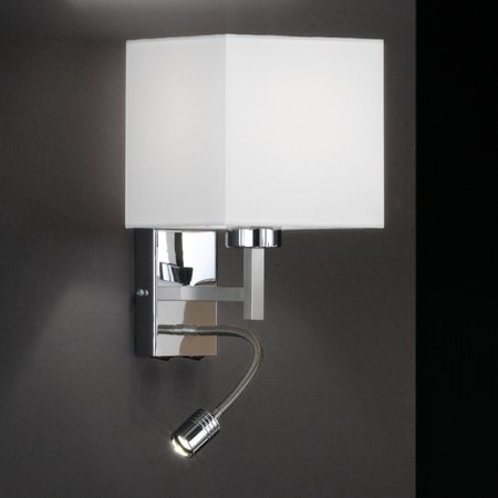 MAINZ Honsel - nástenná lampa - textil/chróm/nikel - E27+LED