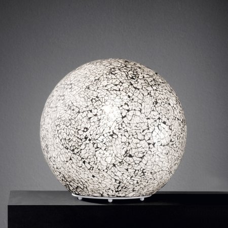 CHRIS Honsel - stolná lampa- strieborné praskané sklo- 200mm
