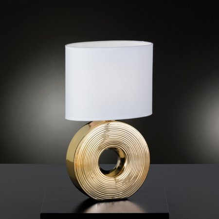 EYE Honsel - stolná lampa - textil+zlatá keramika - 380mm