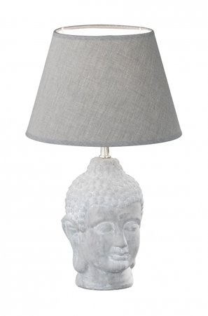 BUDDHA Honsel - stolová lampa - šedá keramika+šedý textil