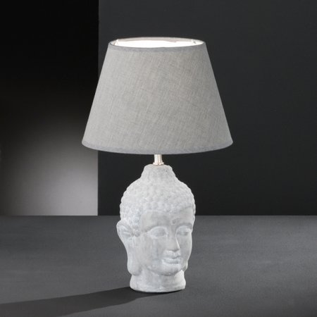 BUDDHA Honsel - stolová lampa - šedá keramika+šedý textil