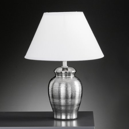 SIMON Honsel - lampa na stôl - keramika+biely textil - 300mm