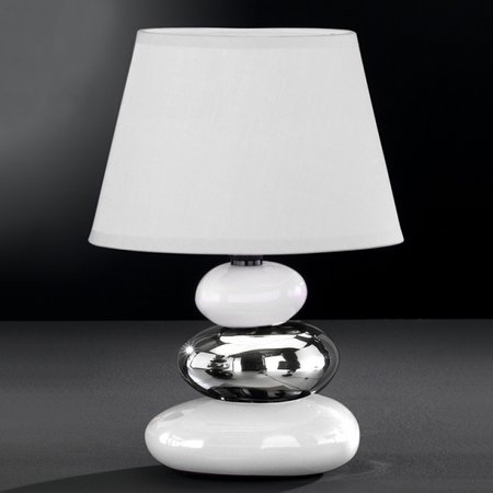 ROCCO TRES Honsel - stolová lampa - bielo-chrómová - 240mm