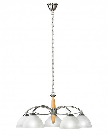 GLORY Honsel - 5-ram. lampa - kov/nikel+sklo - ø 640mm