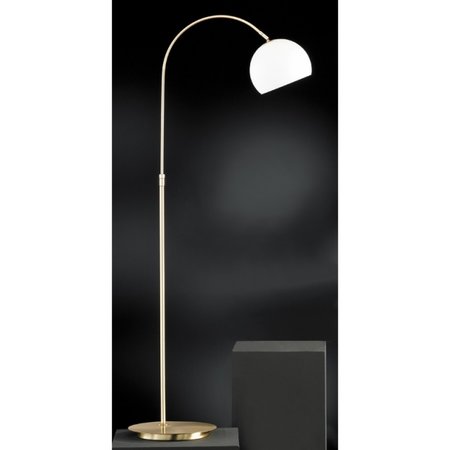 BOW Honsel - lampa stojacia - biele sklo+mosadz- 1050-1400mm