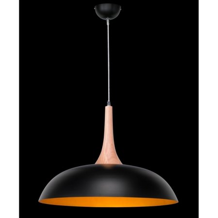 HOOD Honsel- závesná lampa- zlato-čierny kov+drevo - ø 500mm