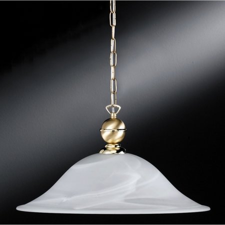 HOF Honsel - lampa závesná - alabastr. sklo+mosadz - ø 460mm