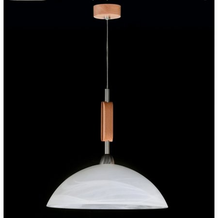 PINZA Honsel - lampa závesná - nikel+drevo+sklo - ø 400mm