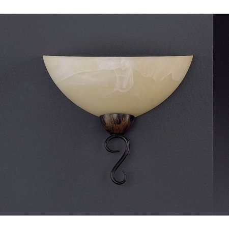 ANTIK Honsel - nástenná lampa - hrdzavý kov+šampaň sklo