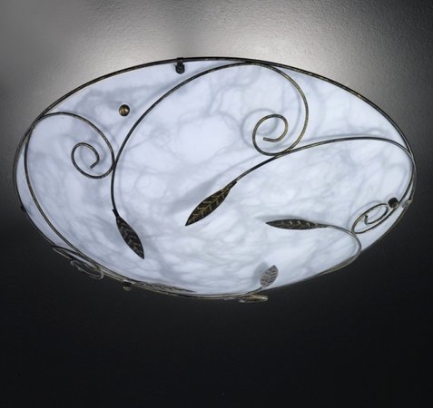 MOL Honsel - stropná lampa - mramorované sklo/kov - ø 400mm