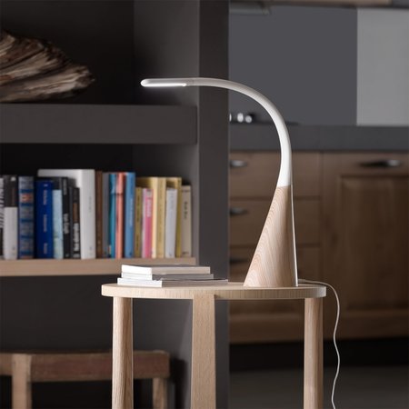 ALIAS Redo - LED lampa stolná - biela+imitácia dreva - 520mm