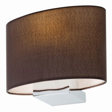 ENJOY Redo - nástenná lampa - kov/chróm + hnedý textil