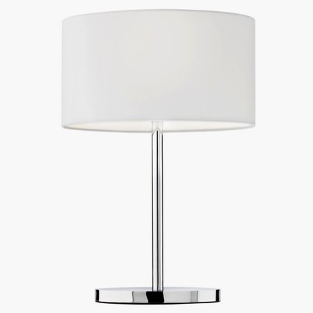 ENJOY Redo - stolová lampa - chróm + biely textil - 500mm