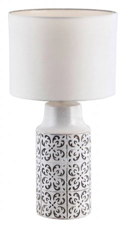 AGNES Rabalux - stolná lampa - biela s šedým dekorom - 460mm