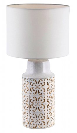 AGNES Rabalux - stolná lampa- biela s béžovým dekorom- 460mm