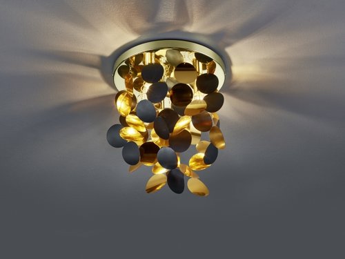 LUCCA Trio - stropná lampa - mosadzno-zlatá - ø 350mm