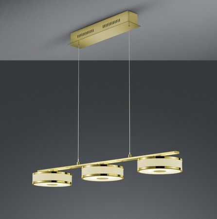 AGENTO Trio - závesné LED svietidlo - mosadz/textil - 900mm