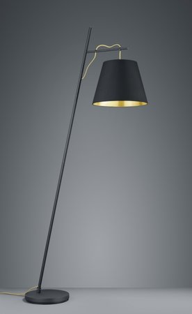 ANDREUS Trio - lampa stojanová - zlatý kov/čierny textil 