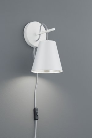 ANDREUS Trio - lampa nástenná - biely kov/strieborný textil