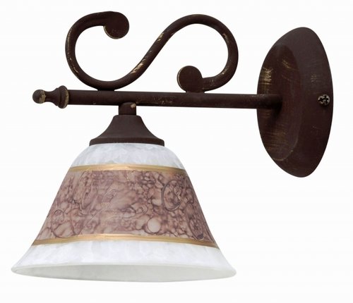 MAGDALENA Rabalux - nástenná lampa - sklo s hnedým dekorom