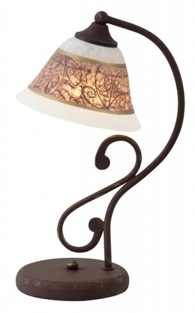 MAGDALENA Rabalux - stolová lampa - sklo s hnedým dekorom
