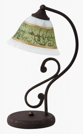 ELIZABETH Rabalux - stolová lampa - sklo so zeleným dekorom