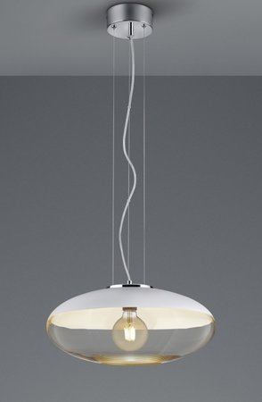 PORTO Trio - závesná lampa - biele+jantár. sklo - ø 395mm