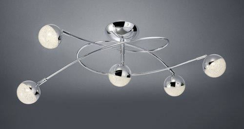 CHRIS Trio - LED stropnica - praskané sklo+kov - 570x345mm