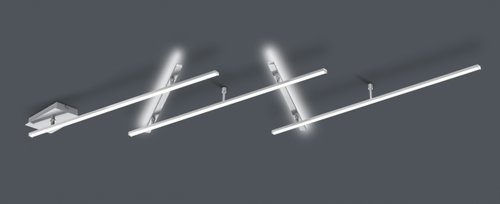 INDIRA Trio - stropné LED svetlo - 1800-2450mm - nikel/akryl