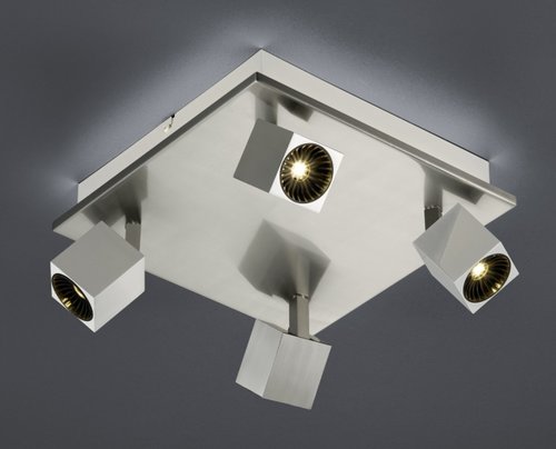 CUBA Trio - stropný LED spot - kov/nikel - 280x280mm