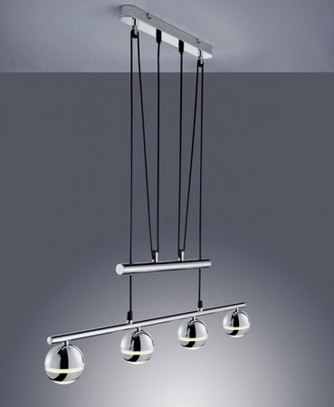BALOUBET Trio - závesné LED svietidlo - chróm/plast - 750mm