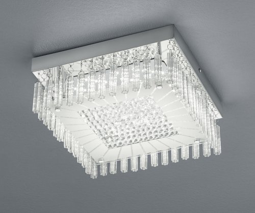 TOPAS Trio - stropná LED lampa - 280x280mm - chróm/akryl