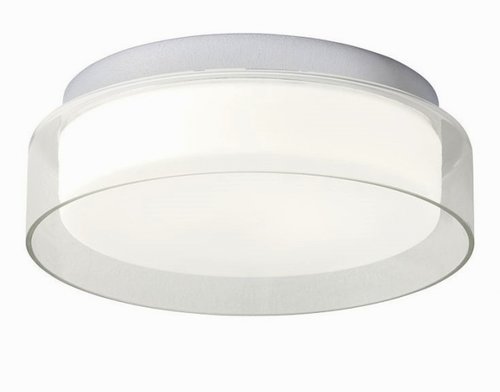 NAJI Redo - LED lampa do kúpeľne - ø 300mm - biele/číre sklo