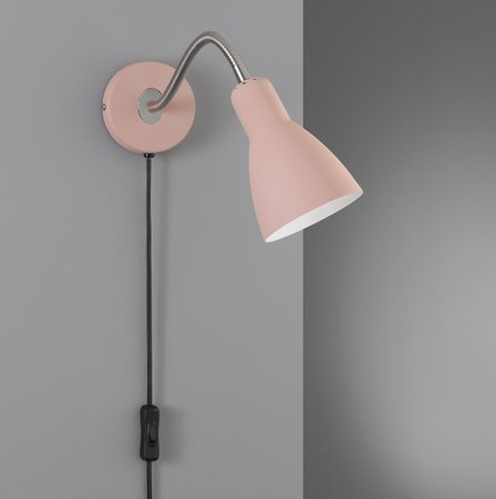 LOLLAND Honsel - nástenná lampa - ružový kov+matný nikel