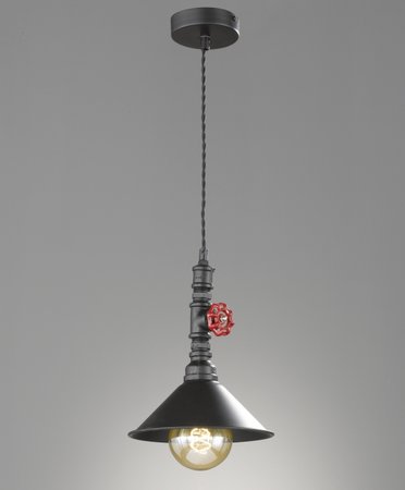 VALVE Honsel - lampa industriálna - červeno-čierna - ø 220mm