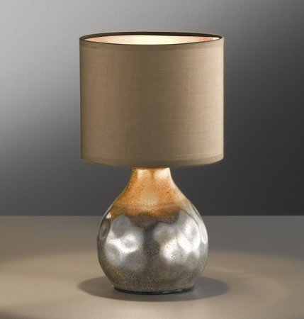 BOLLO Honsel - lampa na stôl - hnedá keramika+textil - 310mm