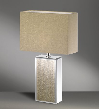 BERT Honsel - stolná lampa - zlatá keramika+textil - 500mm