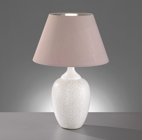 SKIN Honsel - stolná lampa - keramika+hnedý textil - 490mm