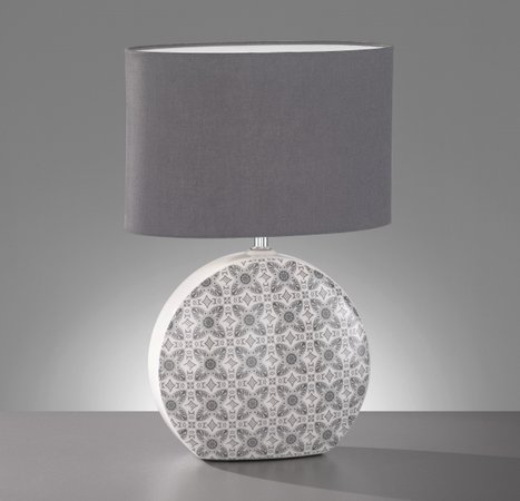 ÖLAND Honsel - stolná lampa - šedá keramika/textil - 440mm