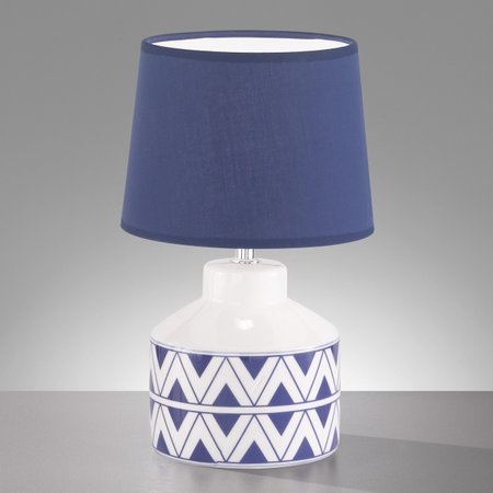 VEN Honsel - stolná lampička - modro-biela keramika/textil