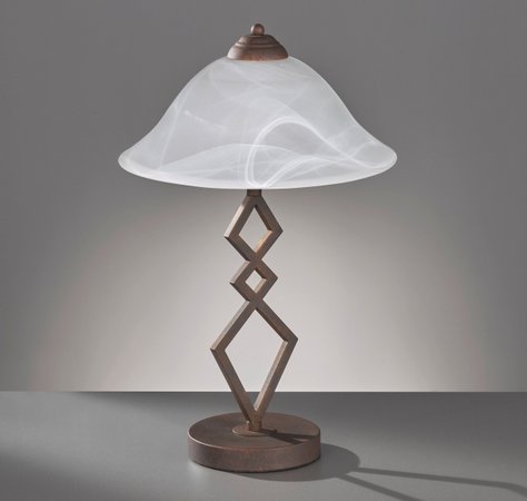 Bergamo Honsel - stolová lampa - hrdzavý kov+sklo - 510mm